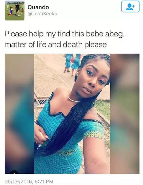 Man Gets Funny Reply From Twitter Users After Launching Search Operation For a Lady